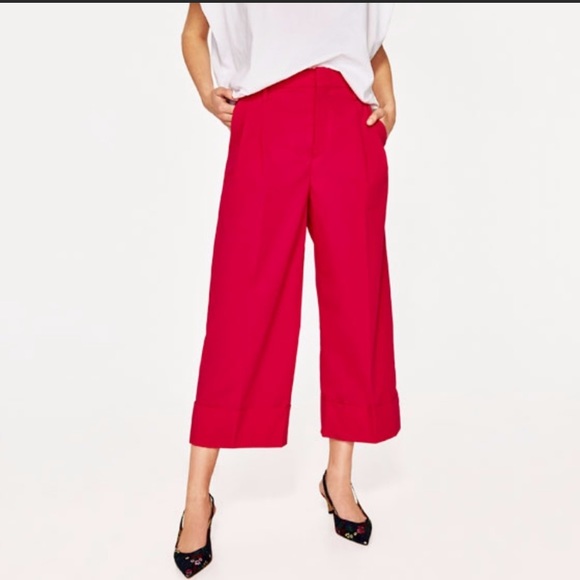 Zara Pants & Jumpsuits Zara Fuchsia Culottes Poshmark